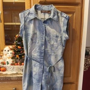 Speed Control Denim Chambray Dress